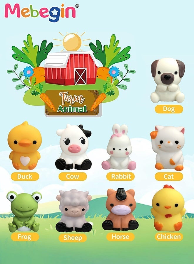 MEBEGIN 20PCS Farm Animals Toys Set with 10 Animals and 10 Houses, Montessori Learning Toys, Color Discrimination and Sorting Games, Ideal Gift for Babies Aged 12M+ - Image 4